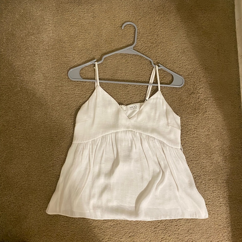 White Spaghetti Strap Top MOD